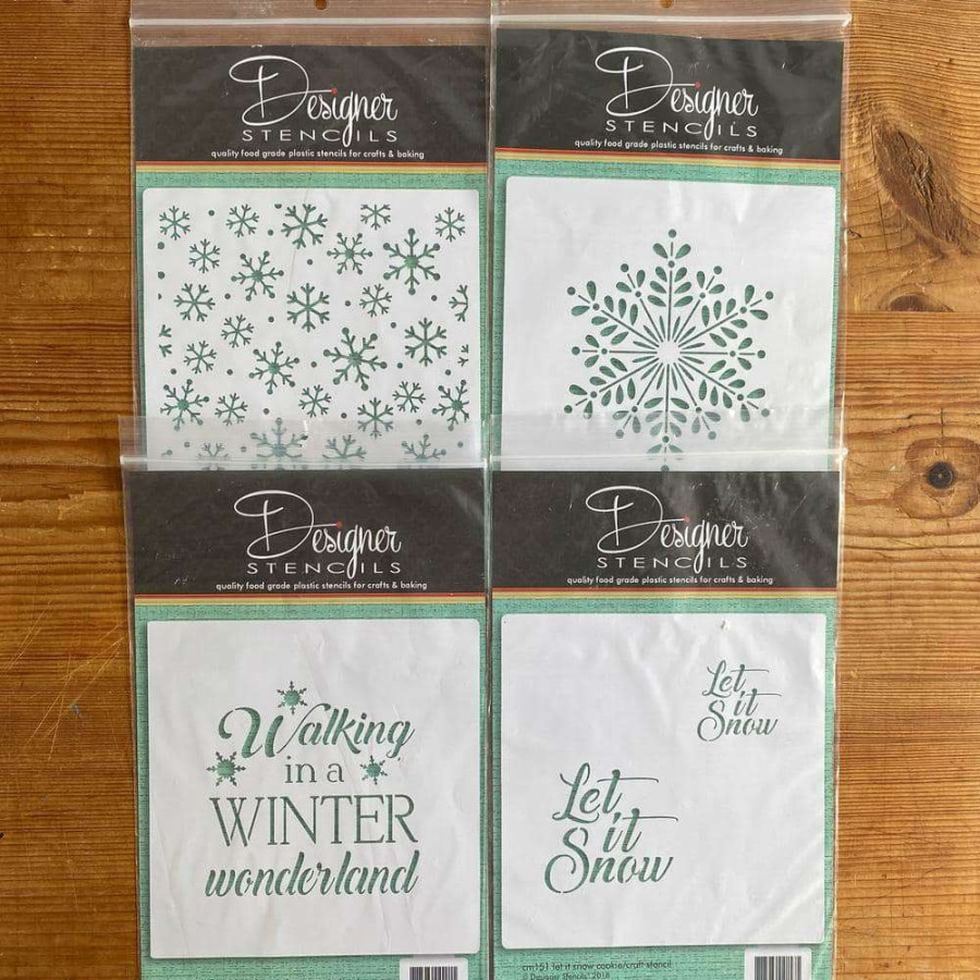 Baking Supplies * | Winter Wonderland/Let It Snow Cookie Stencil Bundle (4 Patterns) By Designer Stencils