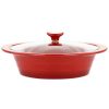 Casserole Dishes * | Appleton 2 Qt. Oval Stoneware Casserole Dish In Red With Glass Lid By Crock-Pot
