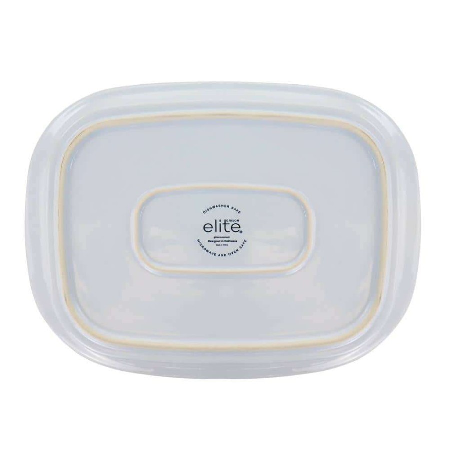 Casserole Dishes * | Gracious Dining 2.7 Qt. Stoneware Casserole In White With Glass Lid By Gibson Elite