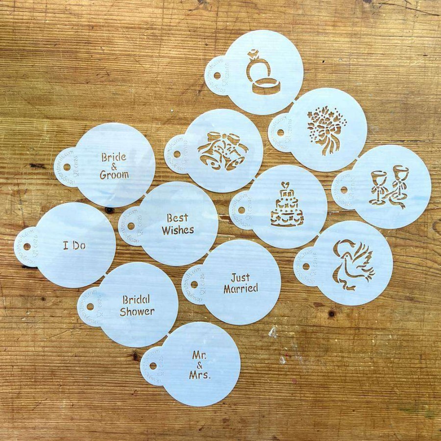 Baking Supplies * | Wedding Lettering Cookie Stencil Bundle (12 Patterns) By Designer Stencils