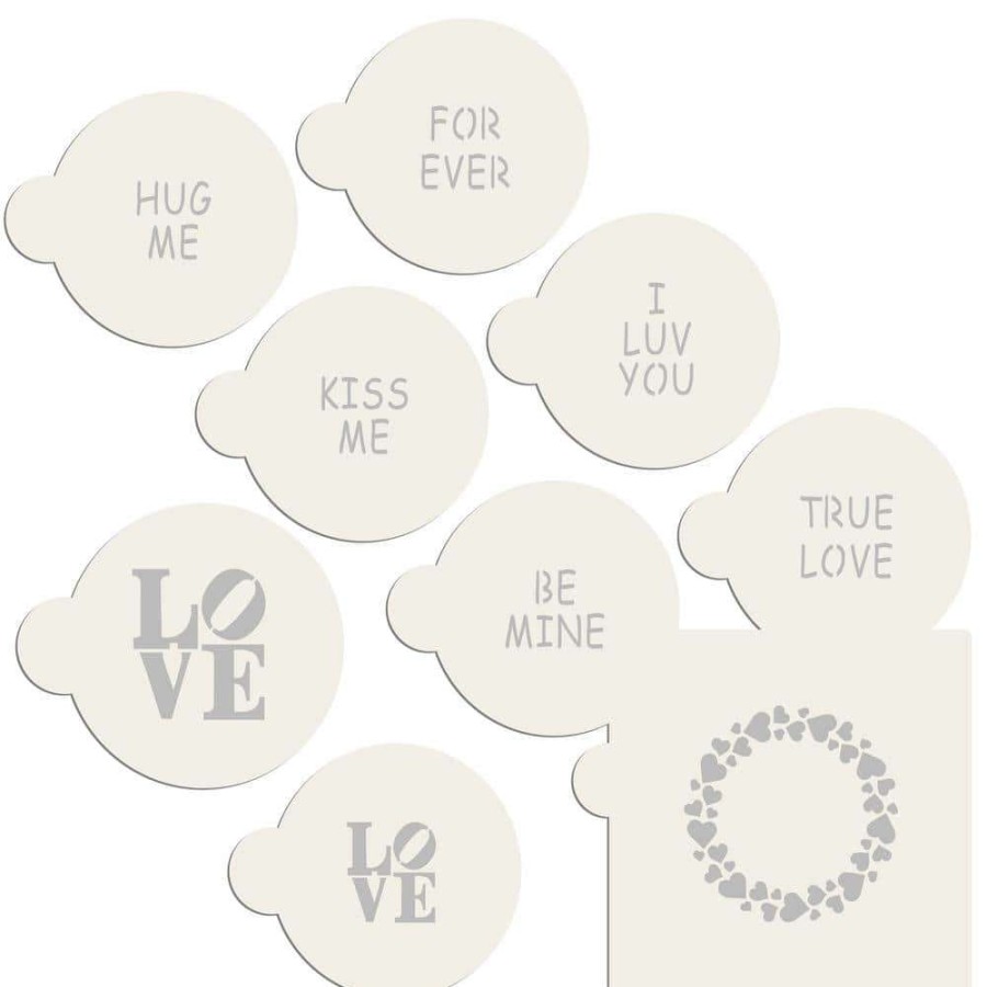 Baking Supplies * | Sweetheart Sayings Cookie Stencil Bundle (9 Patterns) By Designer Stencils