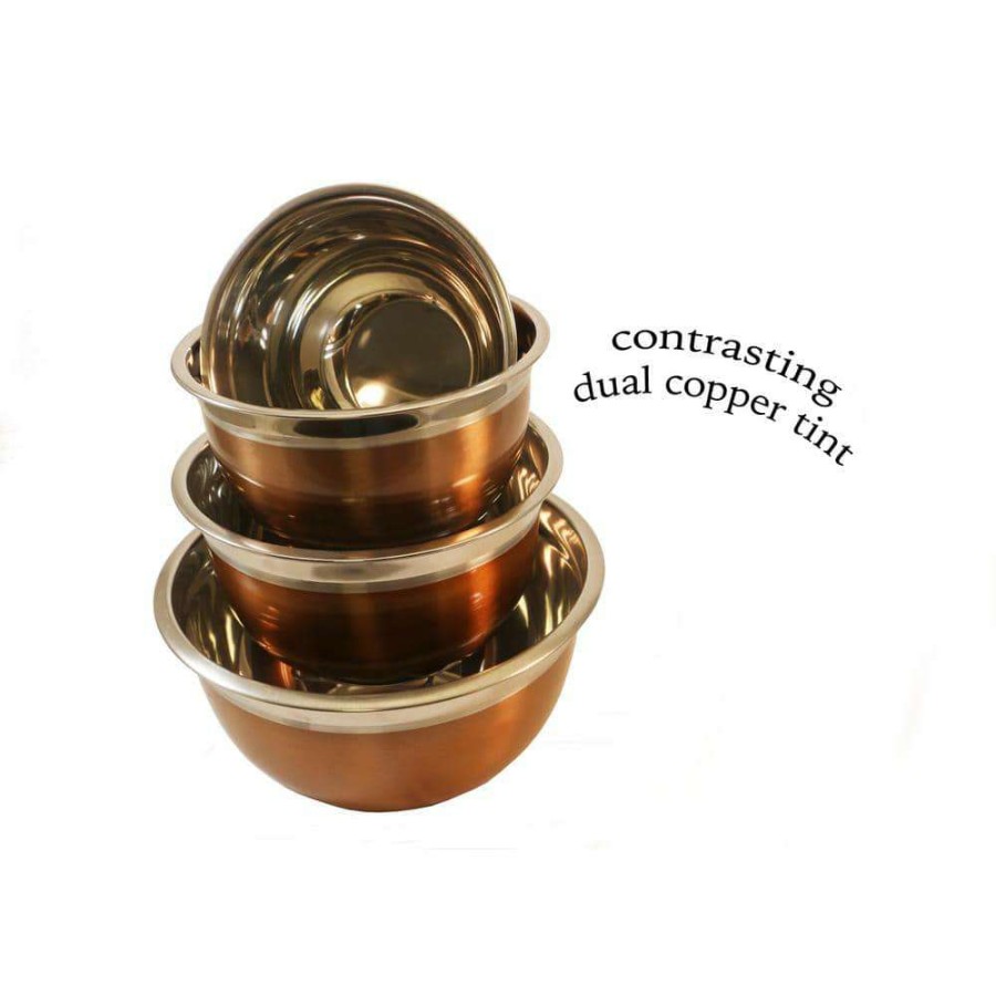 Baking Supplies * | 4-Piece Stainless Steel Mixing Bowls With Copper Finish By Excelsteel