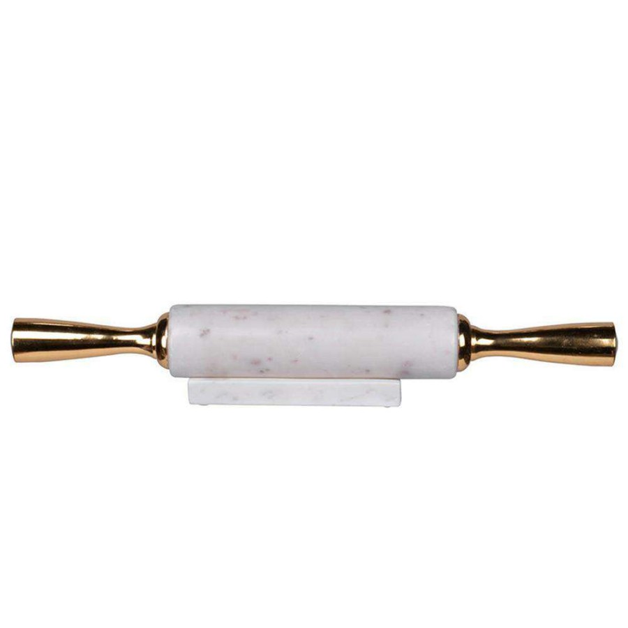 Baking Supplies * | White, Gold Rolling Pin By A & B Home